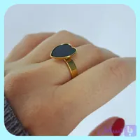 انگشتر فشن قلب نگین مشکی