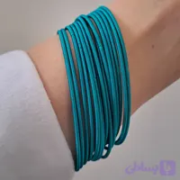 دستبند فنری کشی (فیروزه‌ای ، سبز آبی ، کله غازی)