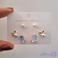 پک گوشواره ۳ جفتی ستاره و پاپیون