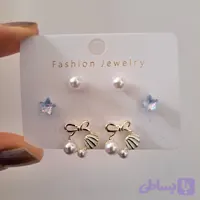 پک گوشواره ۳ جفتی ستاره و صدف
