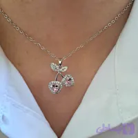 گردنبند گیلاس نگین صورتی