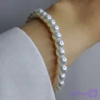 دستبند قفلی مروارید سفید