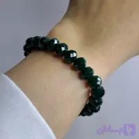 دستبند کشی سنگ کریستال سبز تیره