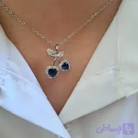 گردنبند گیلاس نگین آبی تیره