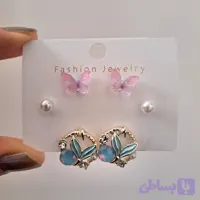 پک گوشواره ۳ جفتی پروانه و دم وال
