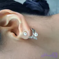 گوشواره دم وال نقره ای