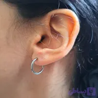 گوشواره حلقه ای سایز کوچک نقره ای