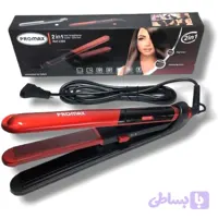 اتو مو دوکاره پرومکس مدل RE-2366 ا Promax double hair iron model REF-2366 دوکاره حرفه ای صاف و ویو کف تیتانیوم نانو