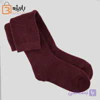 جوراب پشمی حوله ای زنانه زیر زانو طرح هندسی