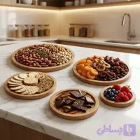 سینی چوبی 5 عددی دایره 0106