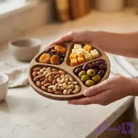 اردوخوری چوبی طرح 4 خانه دایره 073