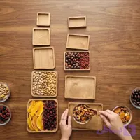 2 مجموعه 5 عددی سینی چوبی مربع و مستطیل ( 10 تیکه )