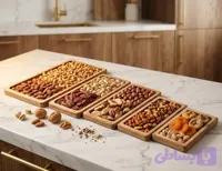 سینی سرو چوبی پنج عددی مستطیل 0104