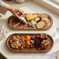 پک 2 عددی سینی و تخته سرو چوبی بیضی P24
