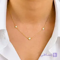گردنبند طلا ون‌کلیف ۳ گل صدفی | نماد چهارگانه شانس، عشق و ظرافت اشرافی