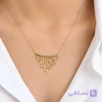 گردنبند شرابه‌ای طلا | درخشش متحرک، ظرافت زنانه و نمای فوق‌العاده