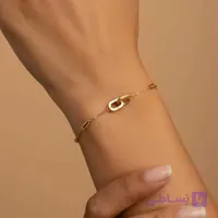 دستبند طلا زنانه دو حلقه در هم | نماد پیوند و عشق