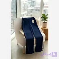 شلوار بگ زنانه پارچه مازراتی گرم بالا فری سایز رنگ کرم و سرمه ای