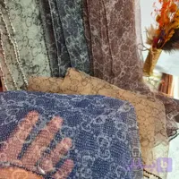 شال حریر شیشه ای پفکی دور زیپ گوچی کد 3041