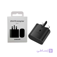 شارژر سریع سامسونگ ٣ پين 25 وات مدلEP-TA800 بدون کابل(اصل)