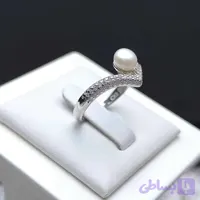 انگشتر نقره زنانه عیار 925 مروارید اصل | فنسی گالری