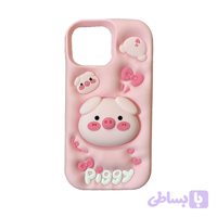 قاب عروسکی سیلیکونی ایفون 14 پرو مکس مدل خوک piggy