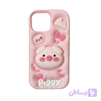 قاب عروسکی سیلیکونی ایفون 13 پرو مکس مدل خوک piggy