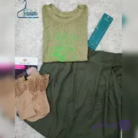 ست تاپ و دامن کوتاه سبز بنگلادشی