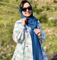 شال پلیسه اسپایدر آبی اقیانوسی