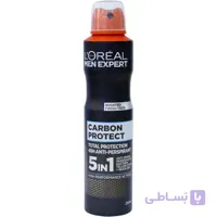 اسپری ضد تعریق مردانه لورآل مدل Carbon Protect 5 in 1_L’Oréal Men Expert Carbon Protect 5-in-1 Anti-Perspirant Spray