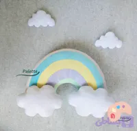 کوسن فانتزی مخمل رنگین کمان