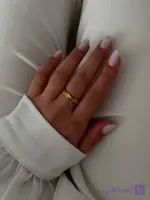 انگشتراستیل زنانه طلایی حلقه ای مینیمال