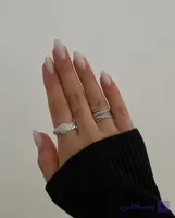 انگشتر ژوپینگ رنگ سیلور نگینی