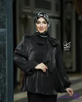 شومیز حریر ابریشم اماراتی رنگ مشکی