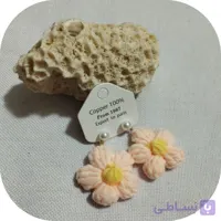 گوشواره آویز طرح بافت مدل گل در ۳ رنگ