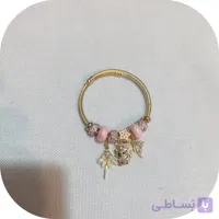 دستبند پاندورا طلایی با آویزهای مروانه درخت زندگی قلب ...