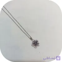 گردنبند طرح گل نگین سوارسکی زنجیر استیل رنگ ثابت