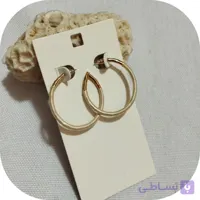 گوشواره میخی و نیم حلقه طرح نخی برند اروپایی ضد حساسیت
