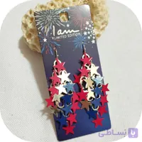 گوشواره آویز طرح ستاره ۳ رنگ برند I am