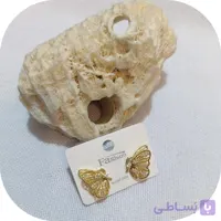 گوشواره میخی طرح پروانه میخ نقره