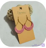 گوشواره آویز طرح حصیری برند I am