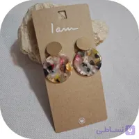 گوشواره میخی و نیم حلقه رزینی برند I am