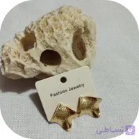 گوشواره میخی طرح دفرمه نقره ای