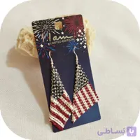 گوشواره آویز و حلقه ای طرح پرچم برند I am ضد حساسیت