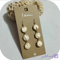 گوشواره طرح طلا و حصیری برند I am