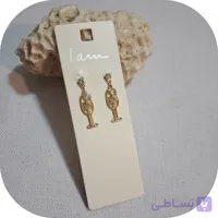 گوشواره آویز مروارید نگیندار و طرح طلا