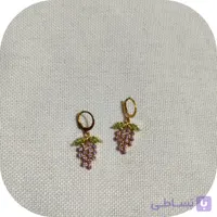 گوشواره آویز طرح انگور نگیندار در ۴ رنگ