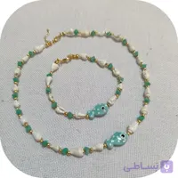 گردنبند و دستبند سنگ و صدف