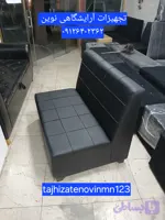 مبل گیم نت مبل کافی نت دونفره چرم مشکی کلاف چوب