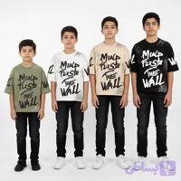 تیشرت بچگانه باکسی چاپ گرافیتی مدل Mind Flip The Wall سایز 7 تا 14 سال